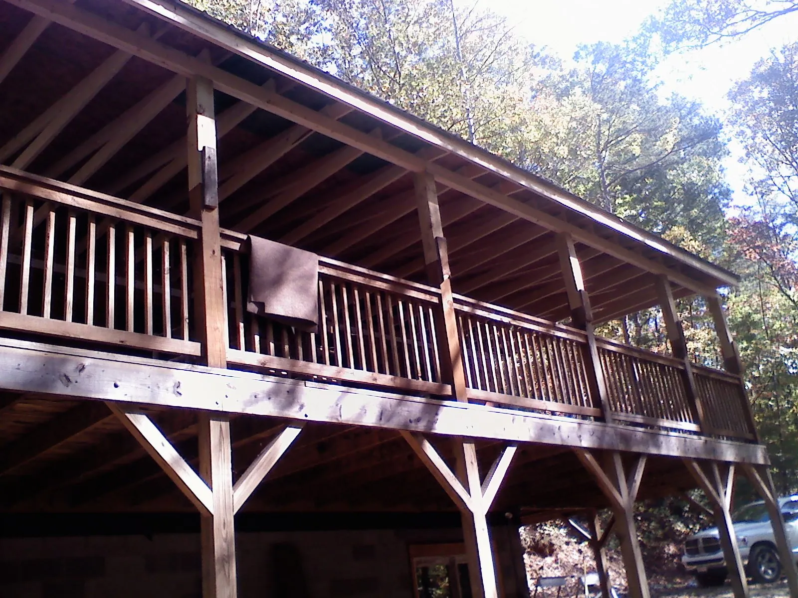 Timber framing under a new elevated porch and deck — Roof Leak Repair in Toano by Roofing Brothers